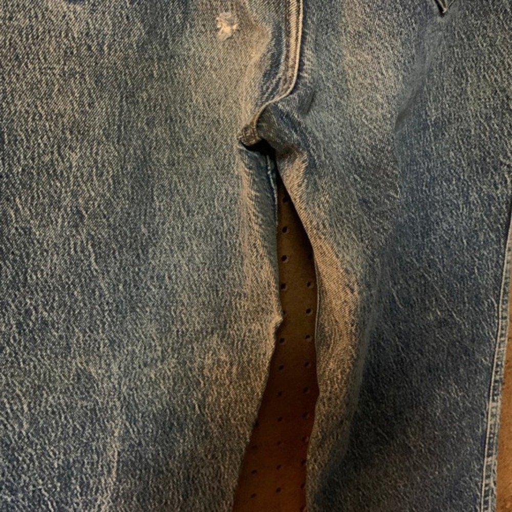 VTG Lee Jeans 11 Medium Acid Wash High Rise Straight Leg Denim 80s Distressed - Picture 5 of 8